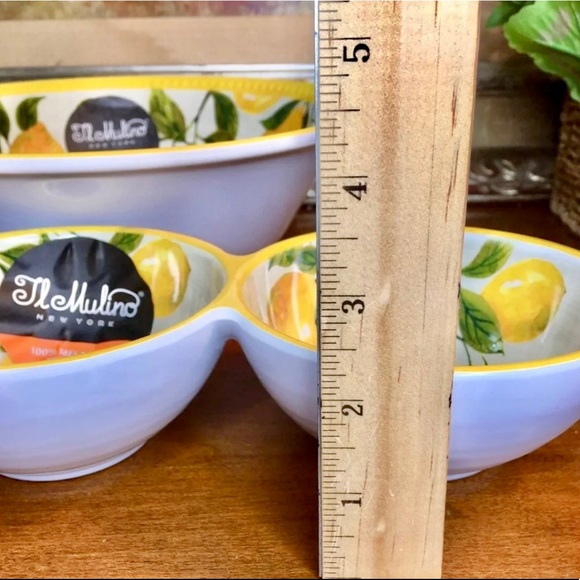 Il Mulino Three Condiment/Dipping Bowls Melamine Lemons New - Picture 4 of 4